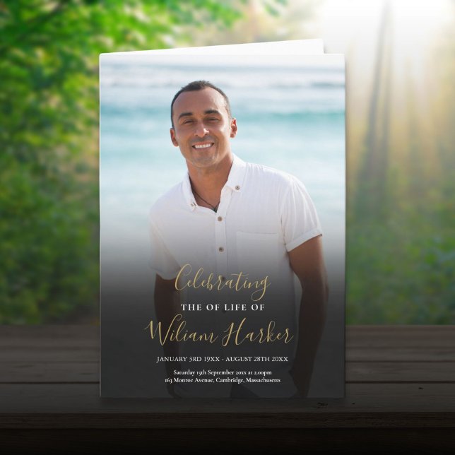 Foto zur Beerdigung Programm (Funeral Memorial Order Of Service Photo Program)