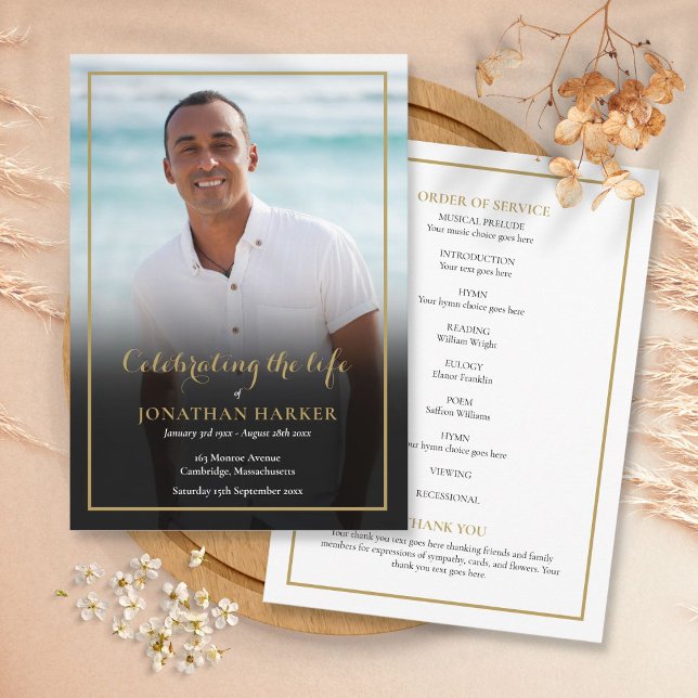 Foto zur Beerdigung Programm (Funeral Memorial Photo Order Of Service Program)