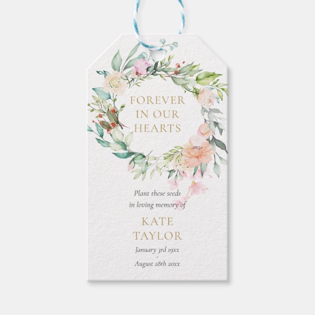 Foto zur Beerdigung von Blumenblättern Geschenkanhänger (Vorderseite)