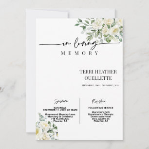 Foto zur Beerdigung von White Roses Boho Einladung