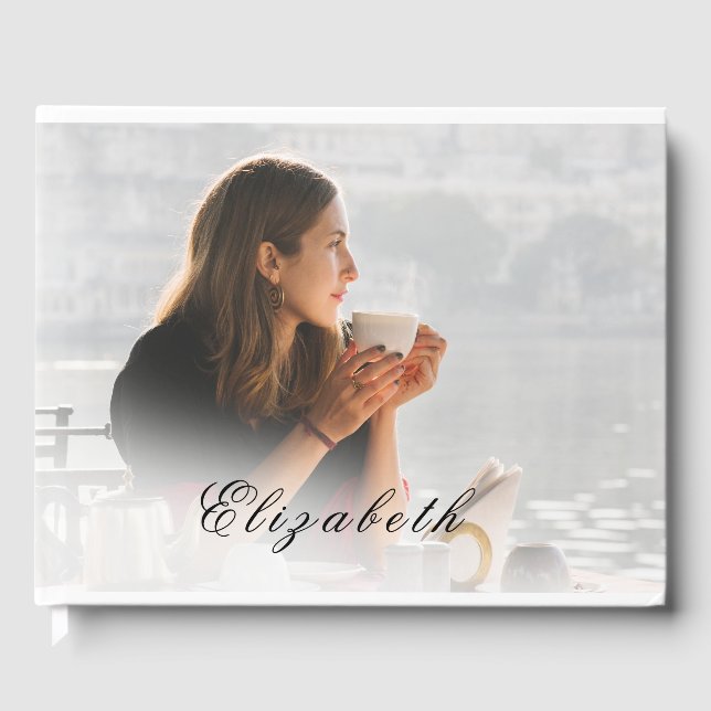 Foto zur Beerdigung Weißes Overlay Gästebuch (Vorderseite)