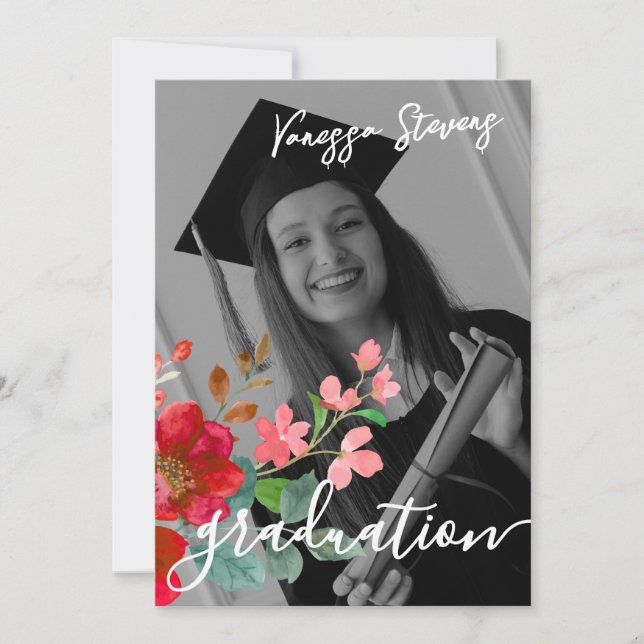 Foto zur Blume von Wasserfarben für benutzerdefini Einladung (Vorderseite)