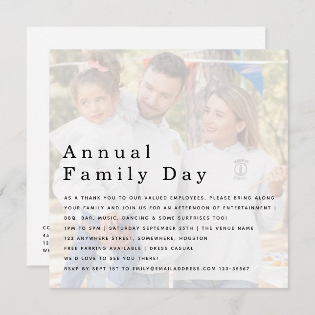 Foto zur Einladung des Firmenlogos für Familienfei (Vorne/Hinten)