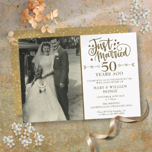 Foto zur goldenen Hochzeit nach 50 Jahren Ehe Einladung