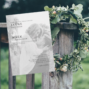 Foto zusammen mit unseren Familien Hochzeit Einladung