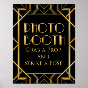 Fotoautomaten-Hochzeitsschild   Gatsby Art Deco Poster
