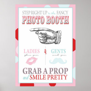 Fotoautomaten-Schild Karneval Zirkus Geburtstag L Poster
