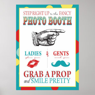 Fotoautomaten-Schild Karneval Zirkus Geburtstag R Poster