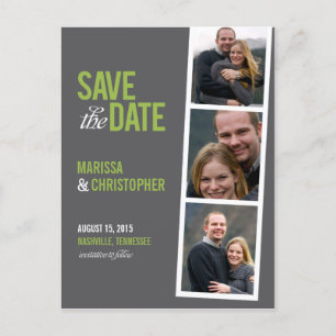 Fotoautomaten-Stil Save The Date Karte