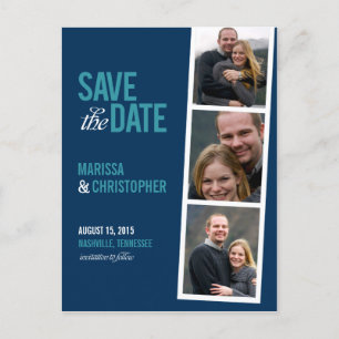 Fotoautomaten-Stil Save The Date Karte
