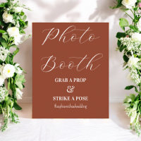 Fotoautomaten-Terrrakotta-Braun-Hochzeitsplakat