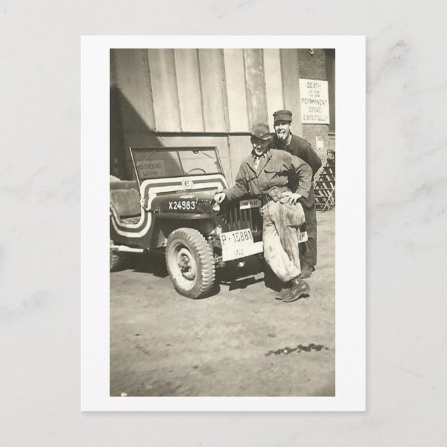 FOTOBOMB! Vintage Postkarte des Fotos der 40er Jah (Vorderseite)