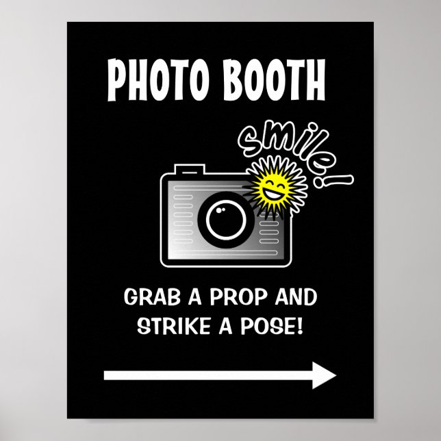 Fotobooth-Schildplakat für Hochzeit oder Geburtsta Poster (Vorne)