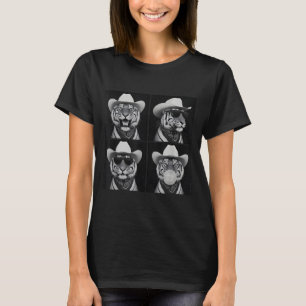 Fotobooth-Tiger-Selfie mit Cowboyhut-Sonnenbrille T-Shirt