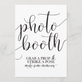 Fotobooth Wedding Sign - Grab a Prop Strip a Pose Einladung