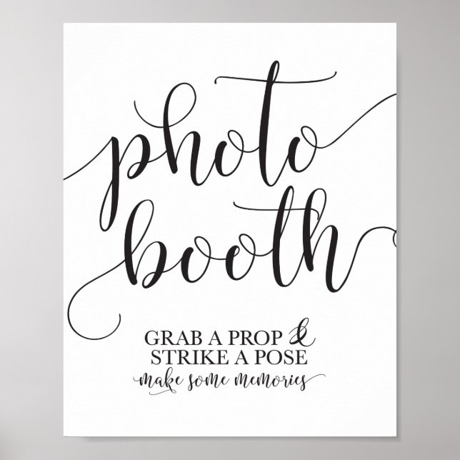 Fotobooth Wedding Sign - Grab a Prop Strip a Pose Poster (Vorne)