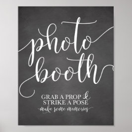 Fotobooth Wedding Sign - Grab a Prop Strip a Pose Poster