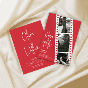 Fotobox Heiratsantrag Termin Hochzeit Rot Modern Save The Date