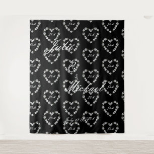 Fotobox Hochzeit Schwarzweiß Wandteppich