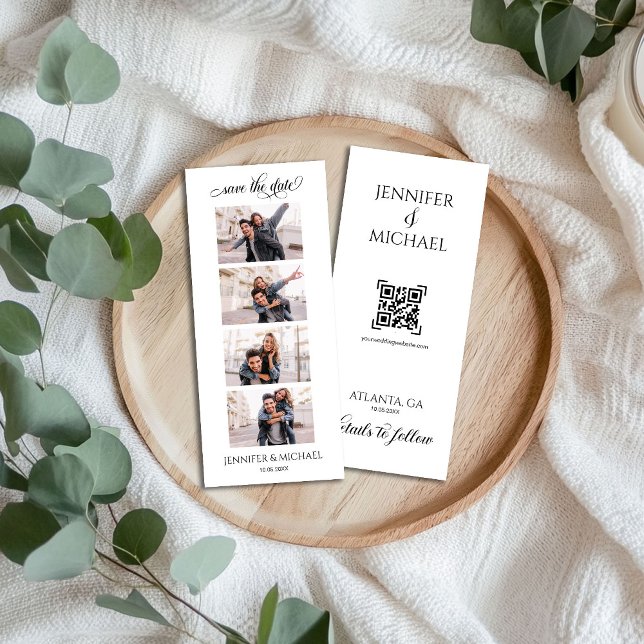 Fotobox Kalligrafie Schrift Foto mit QR-Code Save The Date (Von Creator hochgeladen)