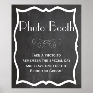 Fotobox-Kreidetafel-Hochzeitsschild Poster