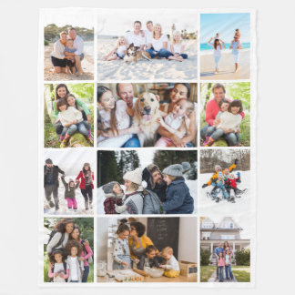 FotoCollage 12 Bilder Fleecedecke