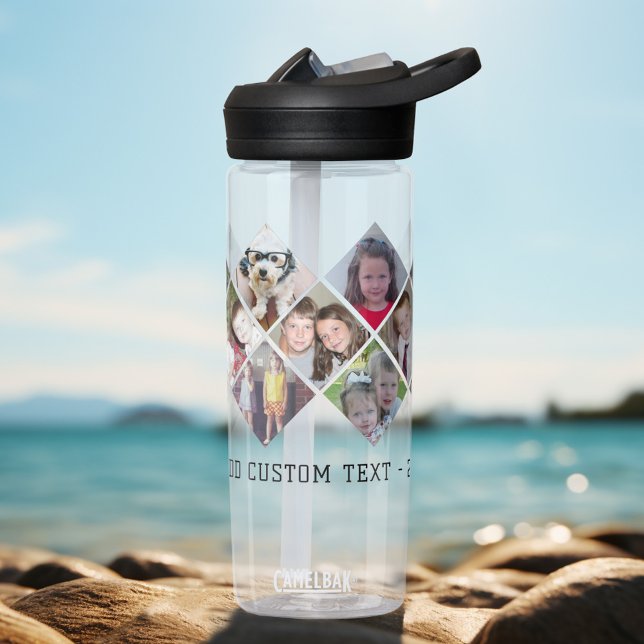 FotoCollage - 13 Fotos Diamant über das gesamte Mu Trinkflasche (Photo collage with Custom Text)