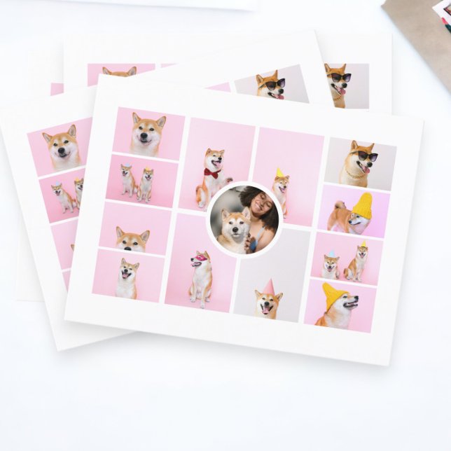 FotoCollage 13 Personalisierte Fotografien Postkarte (Photo Collage 13 Photographs Personalized Custom Postcards from Ricaso. Ideal for business use)