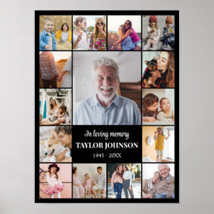 Fotocollage 15 Bilder 12x16 18x24 24x32 Schwarz Poster