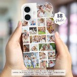 FotoCollage 18 Fotos Farblich weiß iPhone 16 Hülle<br><div class="desc">Erstellen Sie mit dieser einfach zu bedienenden Vorlage Ihr eigenes Foto-Handy-Gehäuse mit 18 Bildern in verschiedenen Formen und Größen auf einem benutzerdefinierten Hintergrund (in Weiß dargestellt). Ändern Sie die Hintergrundfarbe oder fügen Sie Text in EDIT hinzu. TELEFONOPTIONEN: Das Beispiel wird auf dem Apple iPhone 16 mit dem Gehäuse "Barely There"...</div>