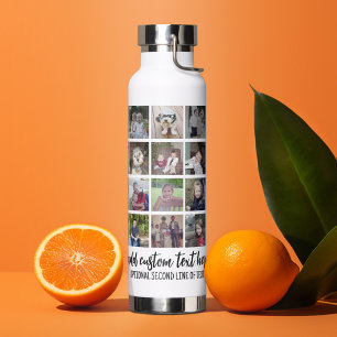 FotoCollage - 28 Fotos über das gesamte Mustergitt Trinkflasche