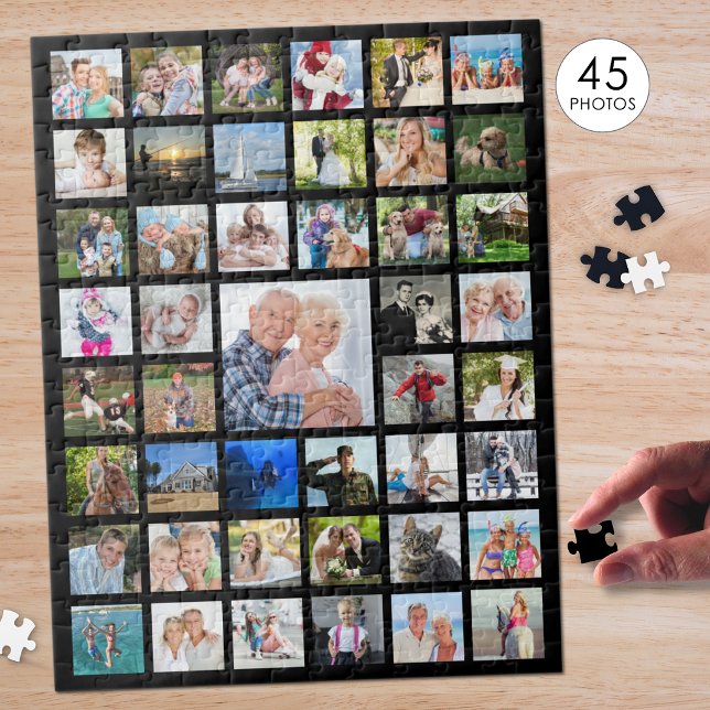 FotoCollage 45 Bilder Schwarz Puzzle (Von Creator hochgeladen)