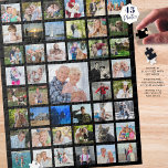 FotoCollage 45 Bilder Schwarz Puzzle<br><div class="desc">Schenken Sie sich ein unvergessliches Geschenk aus einer Sammlung von 45 Fotos für ein Geschenk, das immer und immer wieder Spaß macht, oder schaffen Sie eine Sake-Wand, indem Sie das Puzzle nach seiner Fertigstellung zusammenkleben. Ideal für Jubiläumsgeschenke und Großelterngeschenke, Geburtstage und Meilenstein Errungenschaften und Spaß für ein Ruhestandsgeschenk oder eine...</div>
