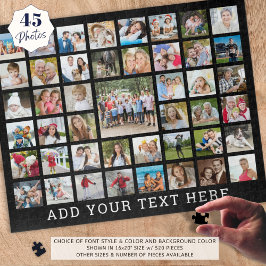 FotoCollage 45 Fotos Personalisiert Schwarz Puzzle