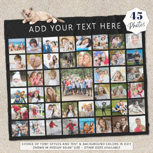 FotoCollage 45 Square Fotos Personalisiert Custom Fleecedecke