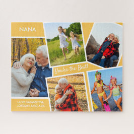 FotoCollage 5 Bilder Gelbe Personalisierte Nana Puzzle