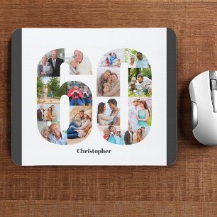 FotoCollage 60. Geburtstag Nummer 60 Personalisier Mousepad