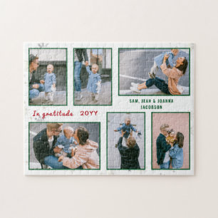 FotoCollage 6 Bilder Personalisiert weiß Puzzle