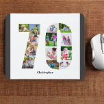 FotoCollage 70. Geburtstag Nummer 70 Personalisier Mousepad<br><div class="desc">Erstellen Sie Ihr eigenes personalisiertes Mauspad für ein einzigartiges 70. Geburtstagsgeschenk. Die Collage der Zahl 70 Foto ist auf einem weißen Hintergrund mit kluger Holzkohle-grauem Rahmen. Das Design umfasst bis zu 13 verschiedene Fotografien - in verschiedenen Formen und Größen - um Ihnen die Flexibilität zu geben, Ihre ausgewählten Bilder zu...</div>