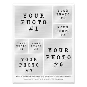 Fotocollage 7-Foto-Raster mit Text Fotopapier Fotodruck