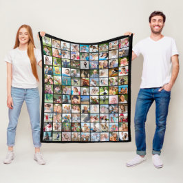 FotoCollage 99 Square Images Fleecedecke