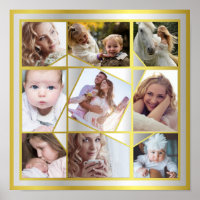 FotoCollage 9 Instagram Pic Gold Silver