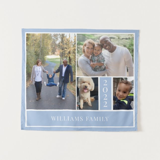 Fotocollage-Band der Familie Wandteppich (Vorderseite (Horizontal))