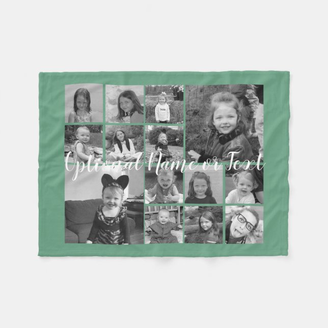 FotoCollage Bis zu 14 Fotos KÖNNEN FARBE BEARBEITE Fleecedecke (Vorderseite (Horizontal))