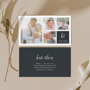 Fotocollage & Calligrafy Monogram Fotograf Visitenkarte