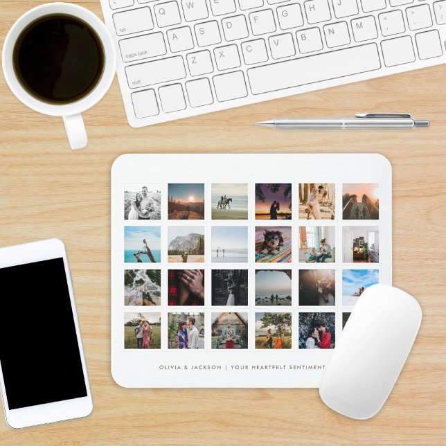 FotoCollage Custom Color White Mousepad (Von Creator hochgeladen)