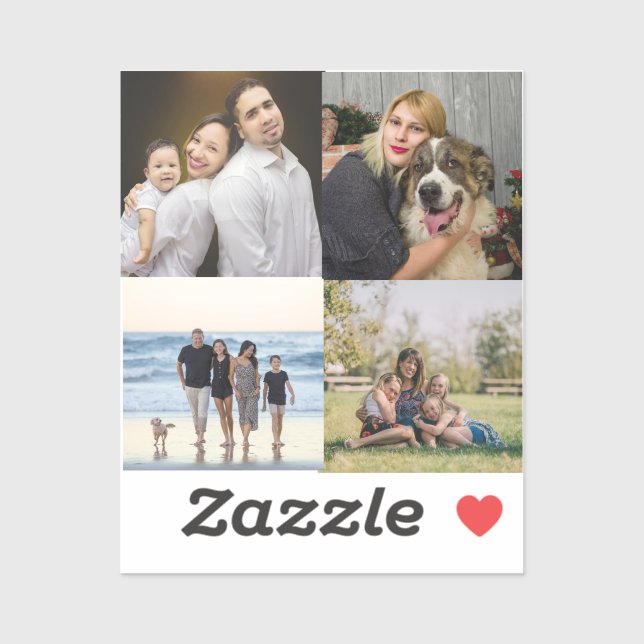 FotoCollage der 4 Produktfamilie nach Maß Aufkleber (Blatt)