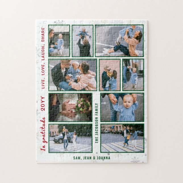 FotoCollage der Familie 10 Bilder Personalisiert w Puzzle (Vertikal)