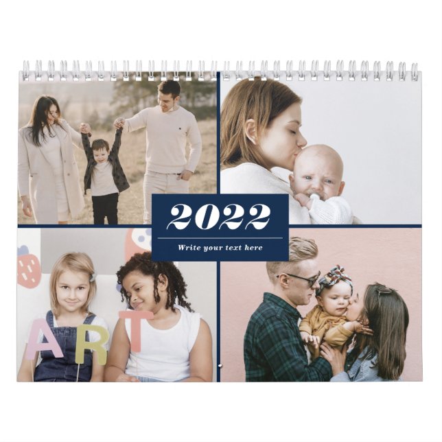 FotoCollage der Familie 2022 Moderne, einfache Ele Kalender (Titelbild)