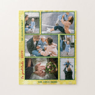 FotoCollage der Familie 6 Bilder Golden Personalis Puzzle